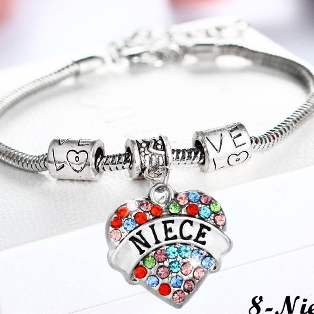 🎉🎉NEW🎉🎉NIECE LOVE Bracelet w/ Colorful Rhinestones OS Adj Charms